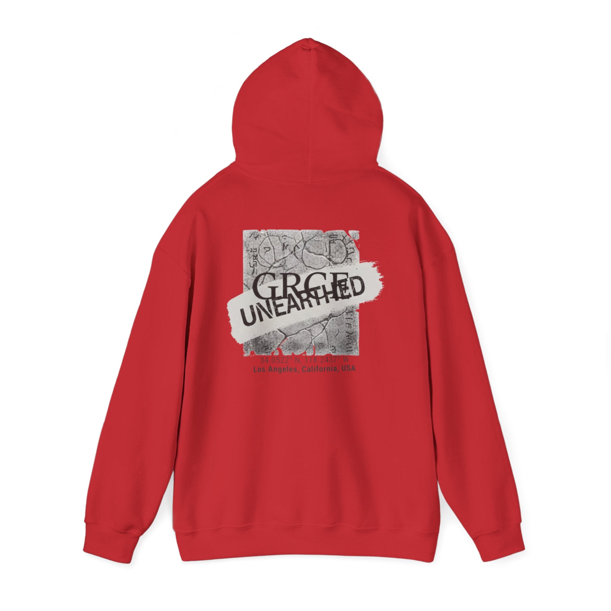GRCE Unearthed Hoodie — Los Angeles Coordinates Graphic Sweatshirt