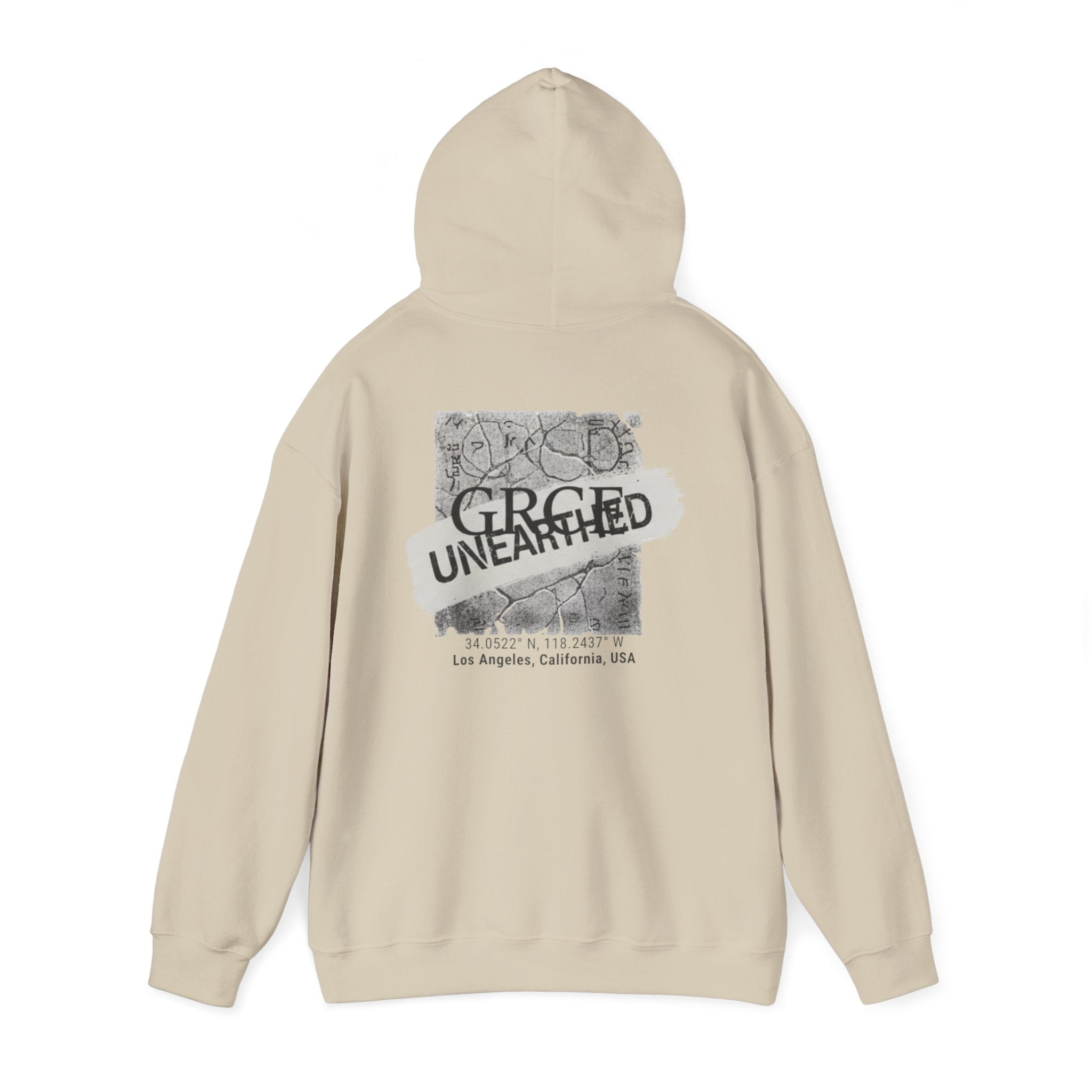 GRCE Unearthed Hoodie — Los Angeles Coordinates Graphic Sweatshirt