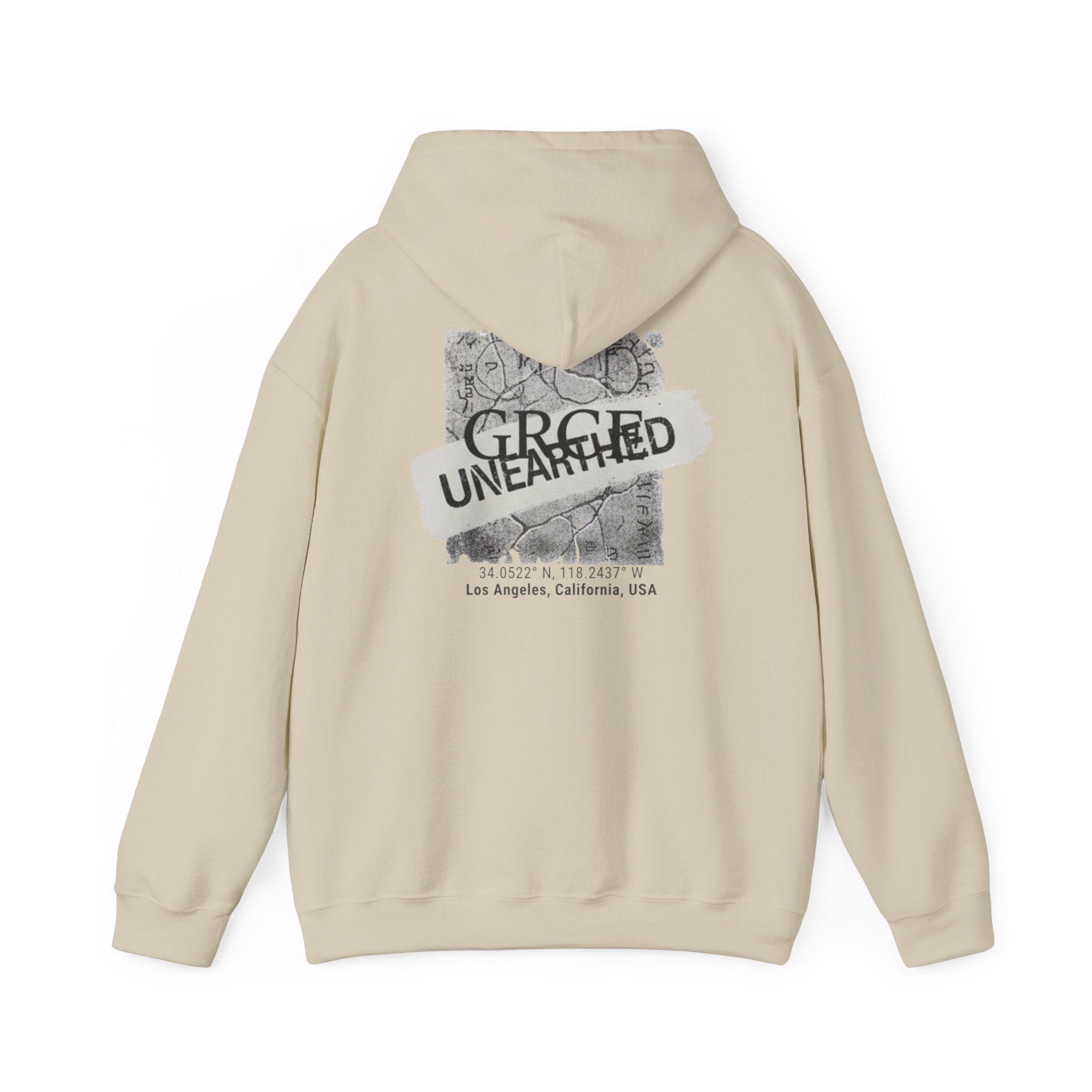 GRCE Unearthed Hoodie — Los Angeles Coordinates Graphic Sweatshirt