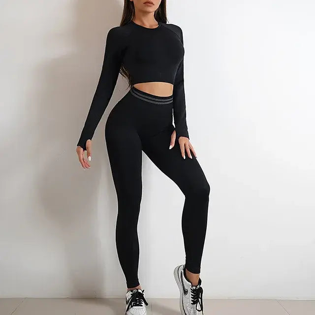 Seamless Yoga Sets Sports Fitness High Waist