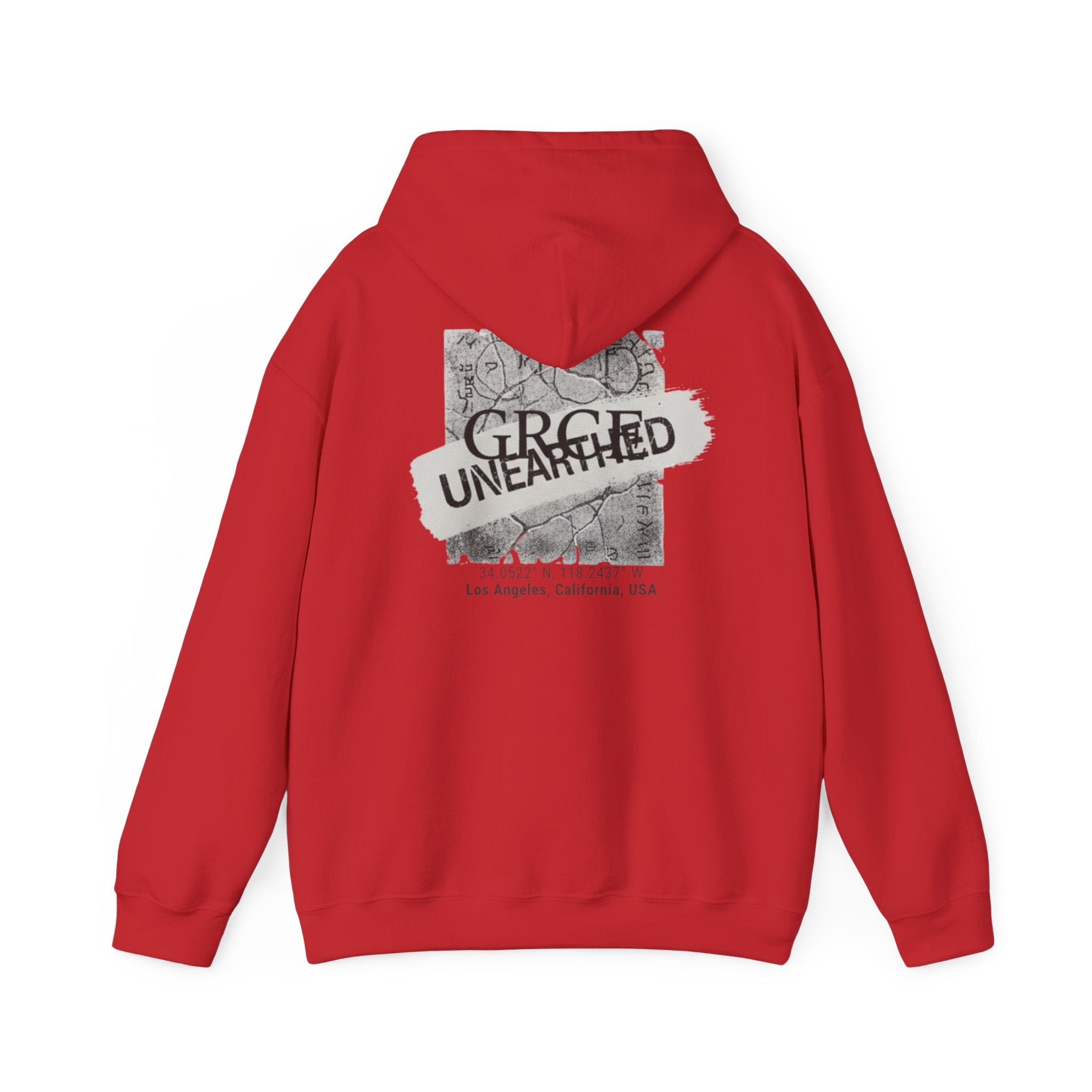 GRCE Unearthed Hoodie — Los Angeles Coordinates Graphic Sweatshirt