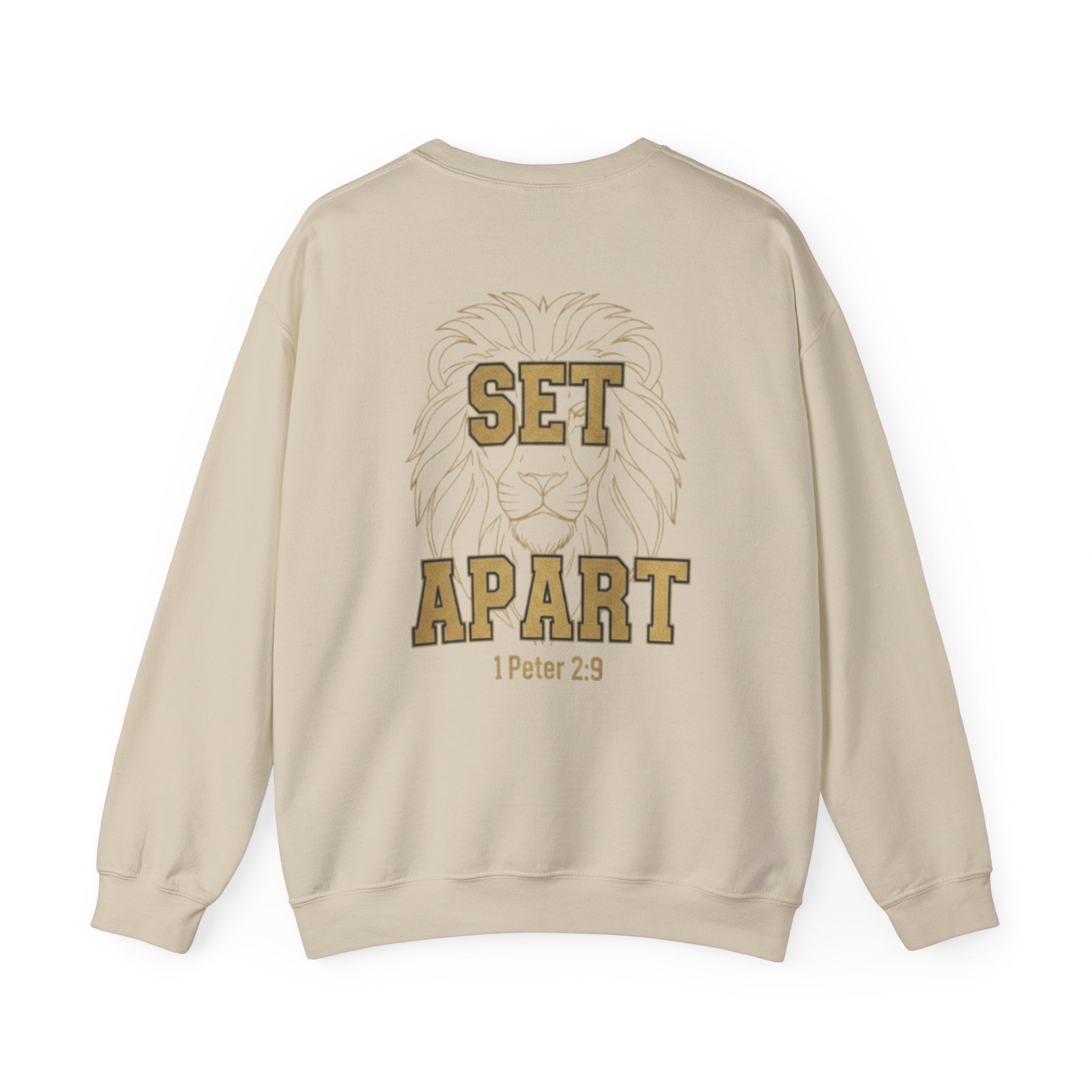 Set Apart Lion Sweatshirt — "Built Different" Christian Crewneck (1 Peter 2:9)