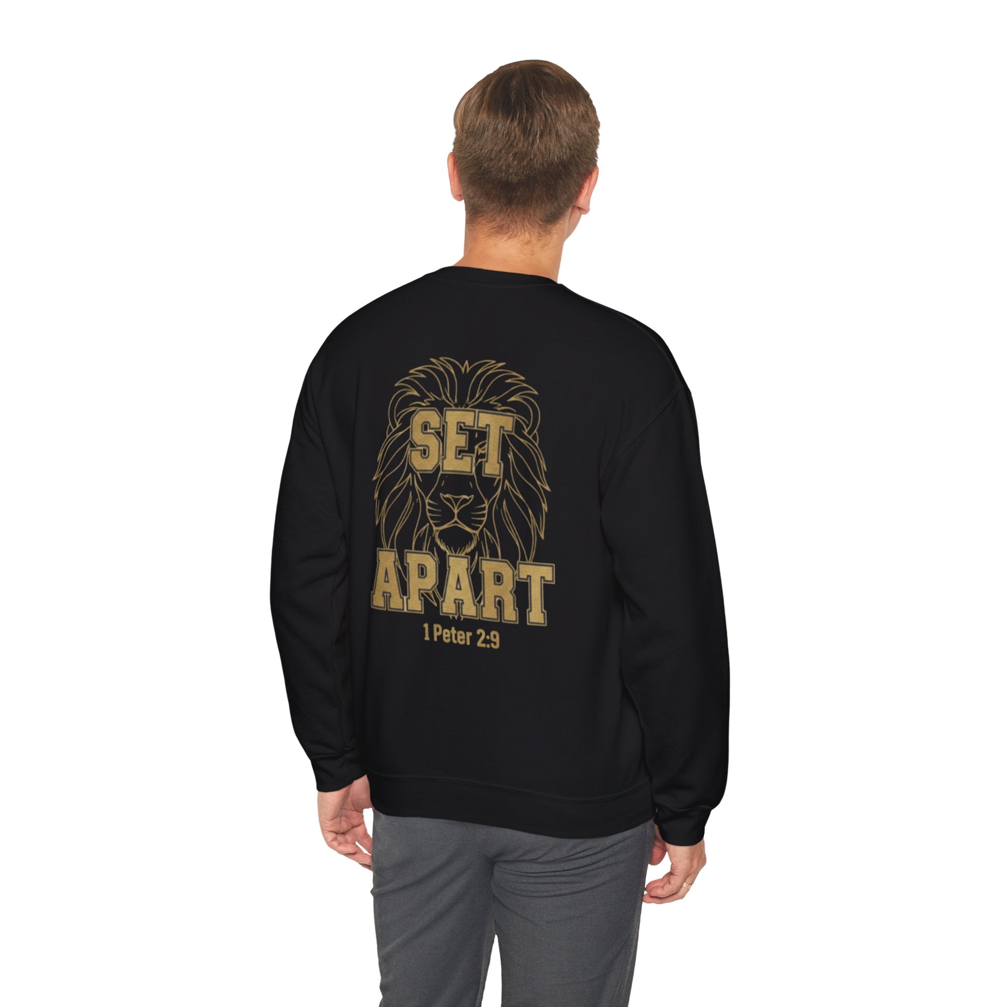 Set Apart Lion Sweatshirt — "Built Different" Christian Crewneck (1 Peter 2:9)