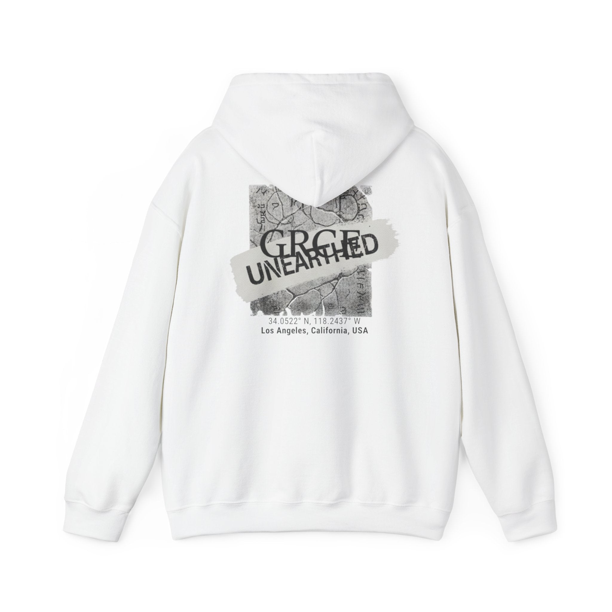 GRCE Unearthed Hoodie — Los Angeles Coordinates Graphic Sweatshirt