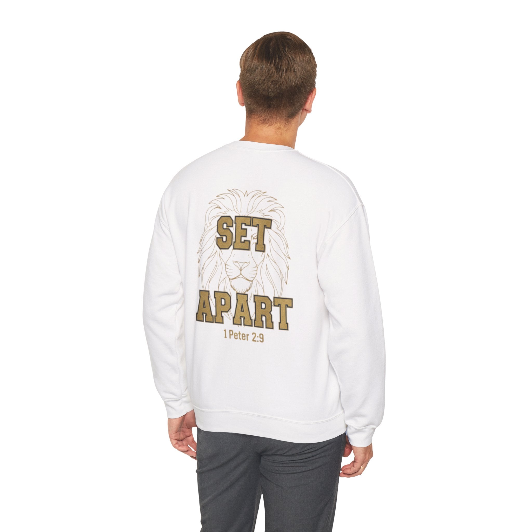 Set Apart Lion Sweatshirt — "Built Different" Christian Crewneck (1 Peter 2:9)