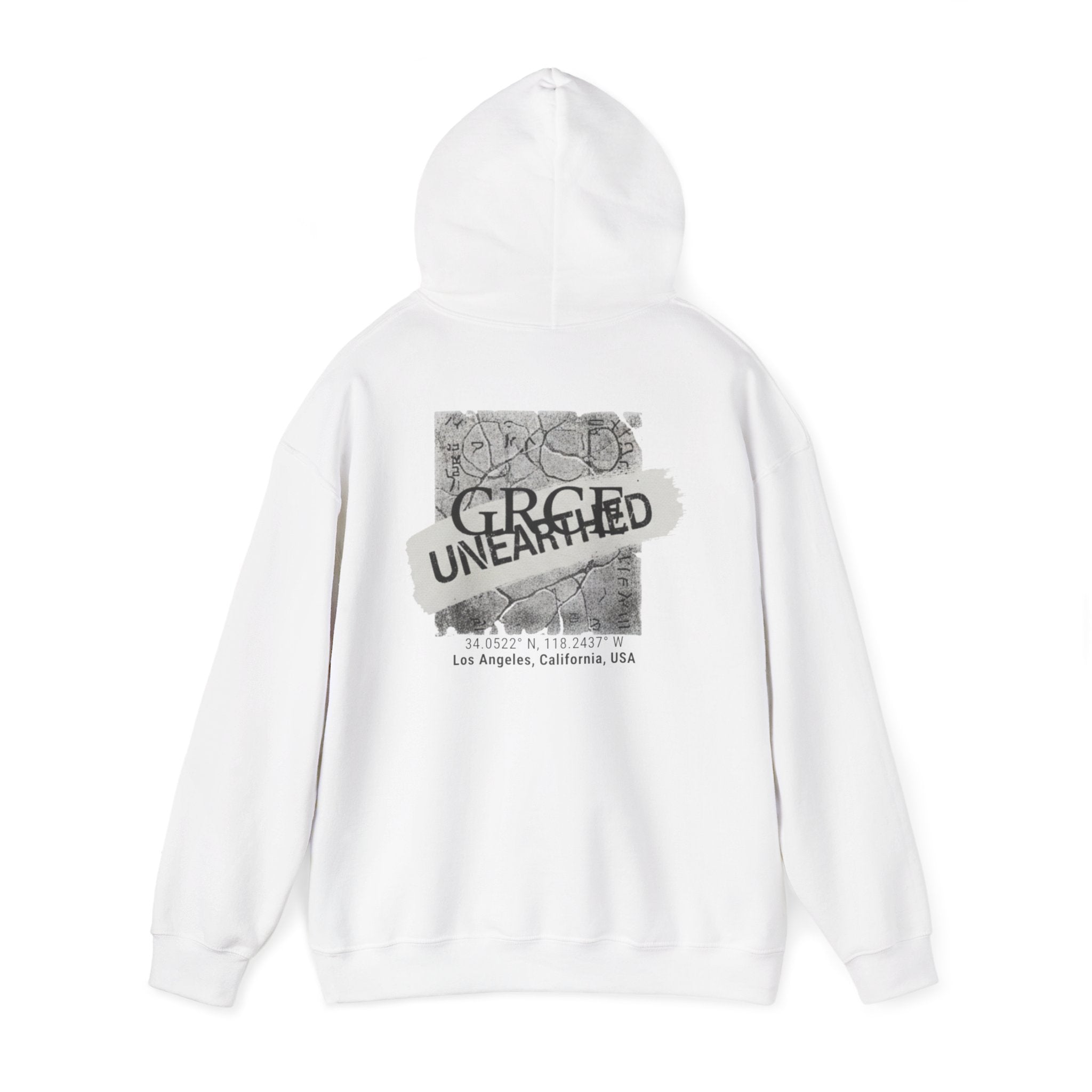 GRCE Unearthed Hoodie — Los Angeles Coordinates Graphic Sweatshirt