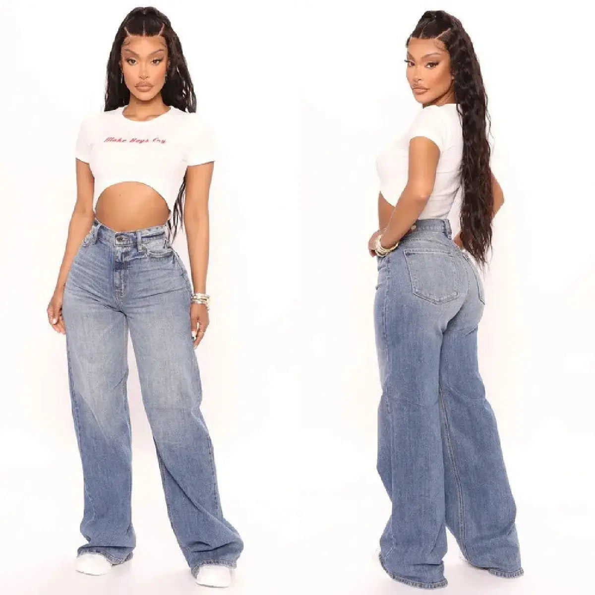 2022 New Y2K High Waist Baggy Jeans For Women Fashion Loose Denim Wide Leg Pants Casual Female Clothing XS - XL Drop Shipping