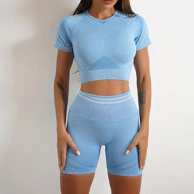 Seamless Yoga Sets Sports Fitness High Waist