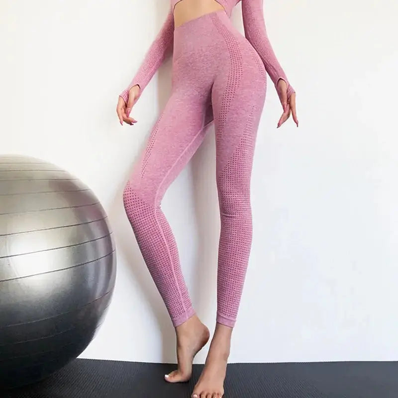 Women Black Seamless Leggings Tummy Control