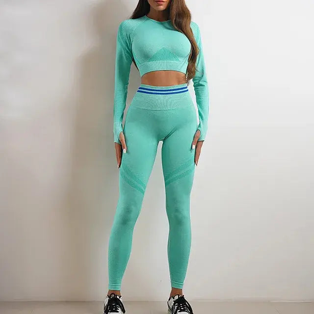 Seamless Yoga Sets Sports Fitness High Waist