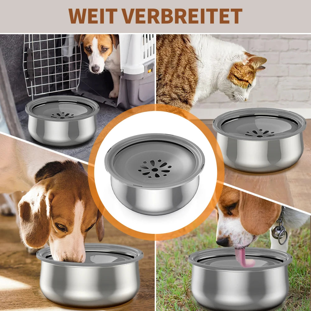 4.3L Pet Floating Bowl Stainless Steel Non-Wetting Mouth Water Dispenser Portable Water Drinker Pet Supplies for Dog Cat