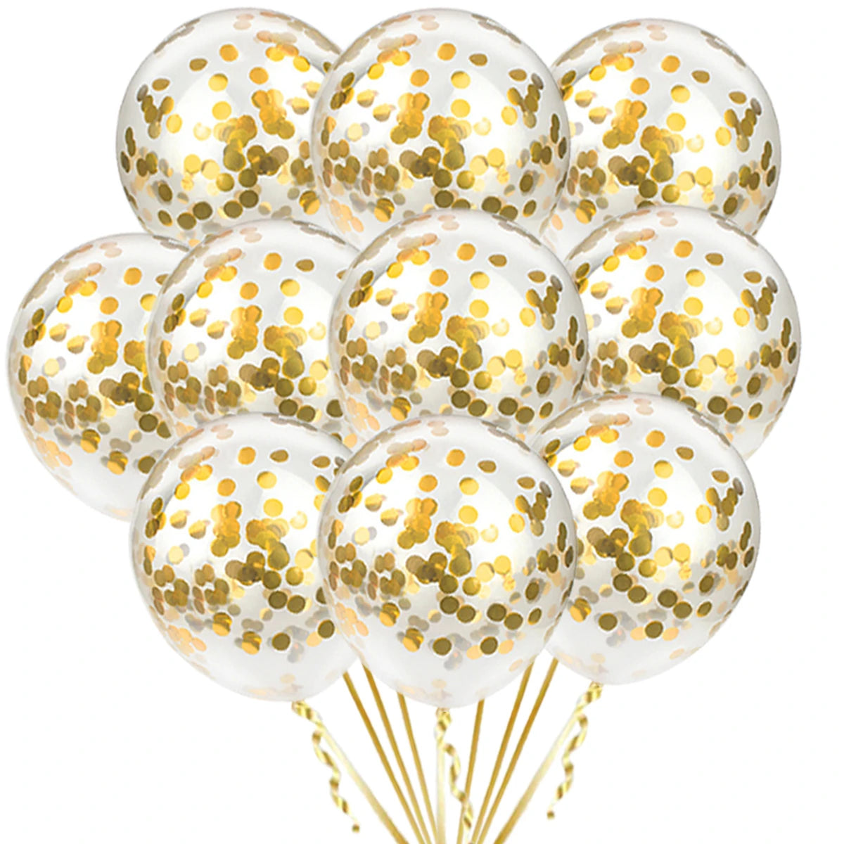 12inch 10PCS Gold Sliver Confetti Balloons