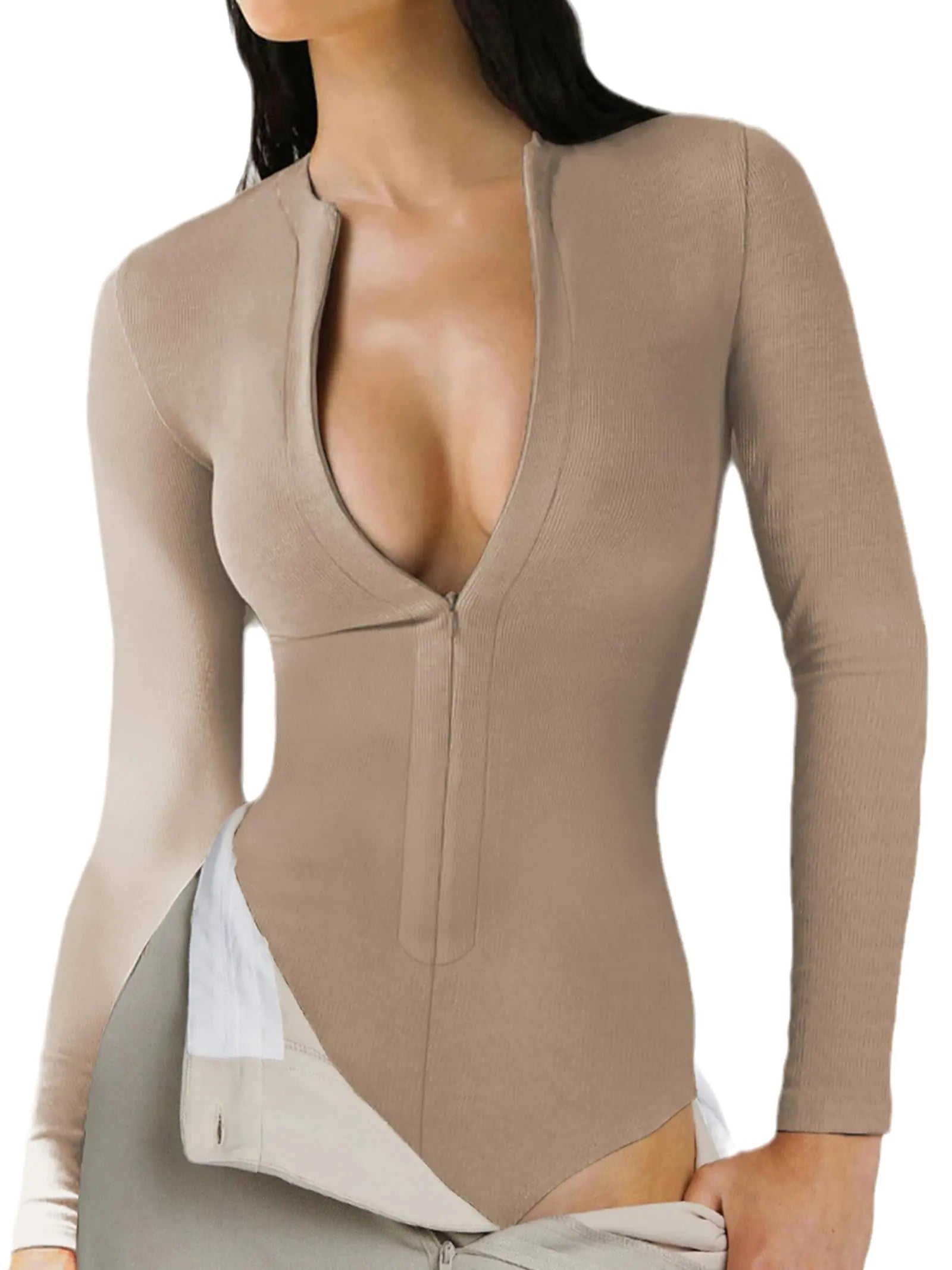 Long Sleeve Zip Up Bodysuit